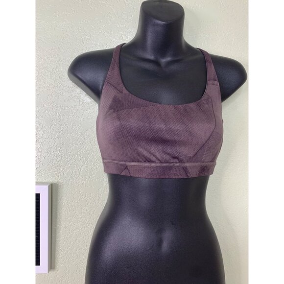 Reebok Purple Scoop Neck Racer Back Sports Bra Size Small - Picture 2 of 10